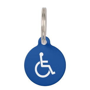 Médaillon Pour Animaux Panneau en fauteuil roulant petite étiquette pour