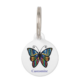 Médaillon Pour Animaux Papillon Coloré Thunder_Cove