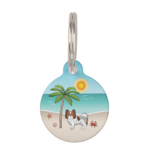 Médaillon Pour Animaux Papillon couleur sable rouge sur une plage tropica