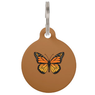Médaillon Pour Animaux Papillon de monarque sur Sienna