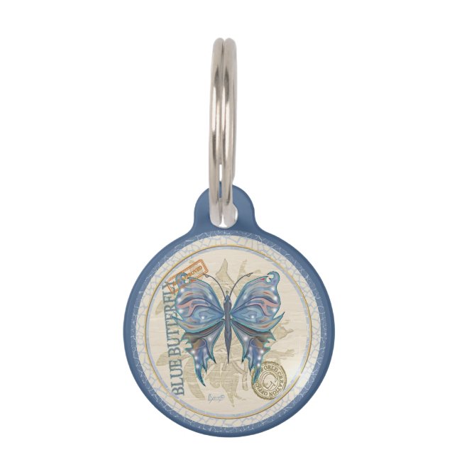 Médaillon Pour Animaux Papillon du bureau de création G (Devant)