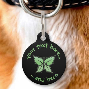 Médaillon Pour Animaux Papillon Menthe