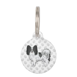 Médaillon Pour Animaux Papillon noir et blanc Chien de dessin animé migno