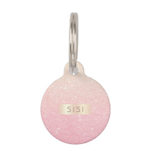 Médaillon Pour Animaux Parties scintillant en or rose élégante à pente do