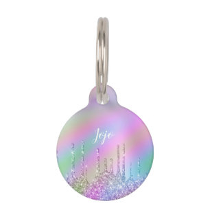 Médaillon Pour Animaux parties scintillant holographique élégante et co