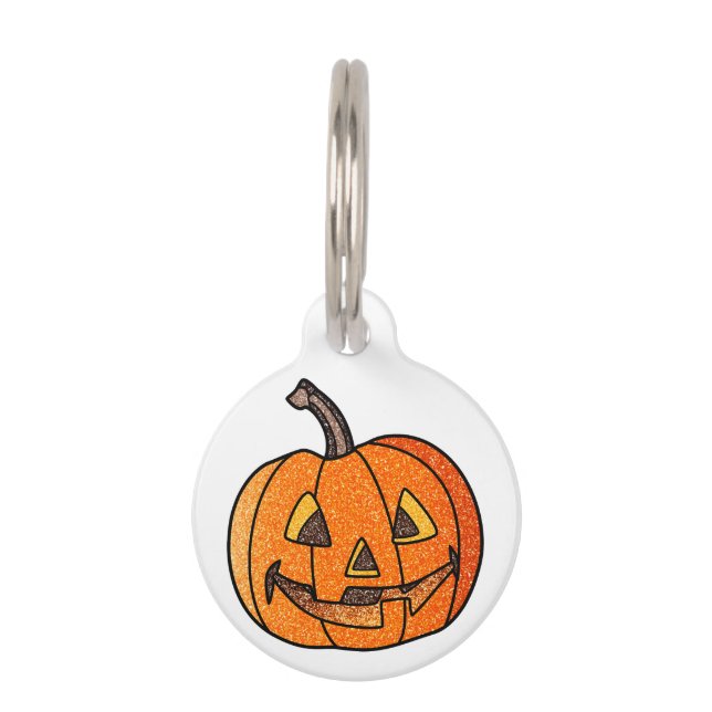 Médaillon Pour Animaux Parties scintillant Jack O'Lantern (Devant)