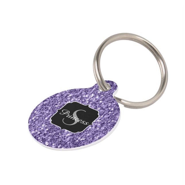 Médaillon Pour Animaux Parties scintillant violet ultra violet scintille  (Côté )