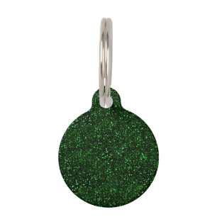Médaillon Pour Animaux Parties scintillantes foncées de vert vert