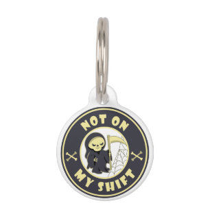 Médaillon Pour Animaux Pas sur mon poste Grim Reaper Citation d'Halloween