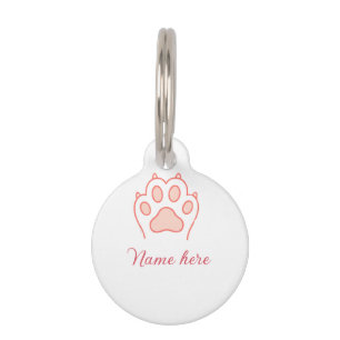 Médaillon Pour Animaux Patte de chien cœur rouge animal familier ajouter