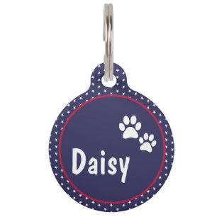 Médaillon Pour Animaux Patte patriotique USA