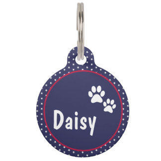 Médaillon Pour Animaux Patte patriotique USA