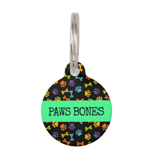 Médaillon Pour Animaux Pattes d'os noirs
