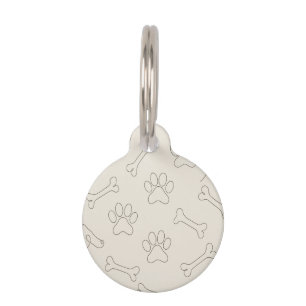 Médaillon Pour Animaux Pattes & Lignes – Amour minimal pour les chiens
