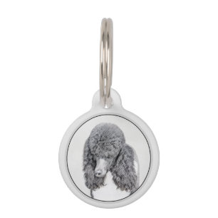 Médaillon Pour Animaux Peinture à paille noire standard - Art du chien