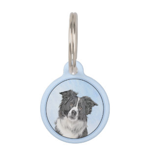 Médaillon Pour Animaux Peinture de collie frontalière - Belle art origina