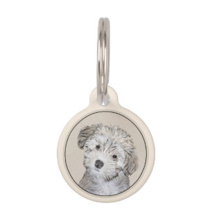 Médaillon Pour Animaux Peinture havanaise de chiot - Beau art original de