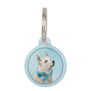 Médaillon Pour Animaux Peinture norvégienne Buhund - jolie art original c