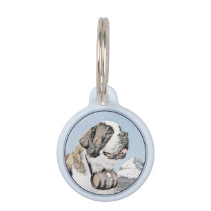 Médaillon Pour Animaux Peinture Saint Bernard - Cute Original Chien Art