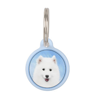 Médaillon Pour Animaux Peinture Samoyed Puppy - Jolie Art Original Chien