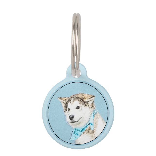 Médaillon Pour Animaux Peinture Sibérienne Husky Puppy - Art Chien origin (Devant)