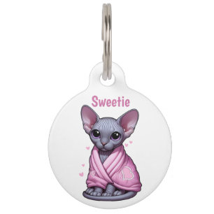 Médaillon Pour Animaux Pendentif chaton Sphynx mignon dessin animé
