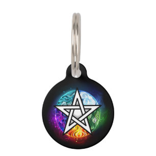 Médaillon Pour Animaux Pentagramme wiccan