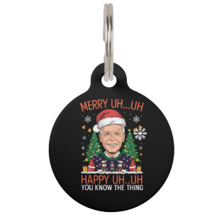 Médaillon Pour Animaux Père Noël drôle Joe Biden Joyeux Euh Euh Noël Laid