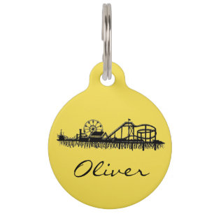 Médaillon Pour Animaux Père Noël Monica Pier Californie Cali Ferris Wheel
