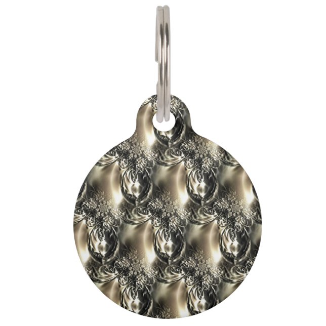 Médaillon Pour Animaux Perles dorées (Devant)