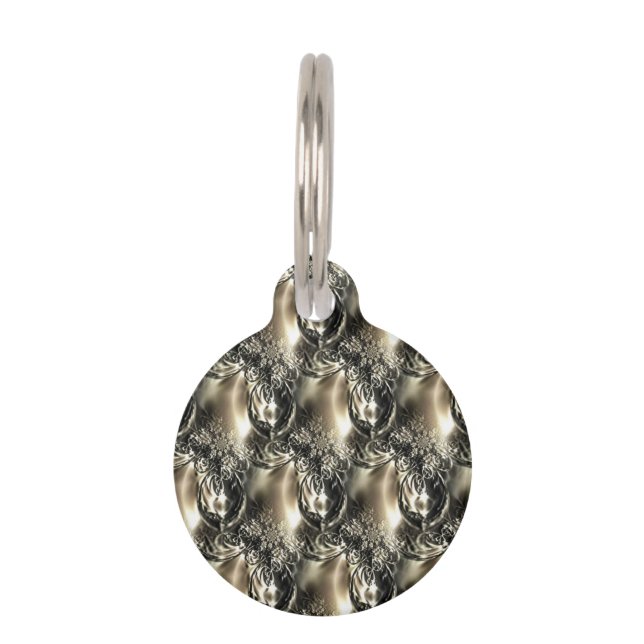 Médaillon Pour Animaux Perles dorées (Devant)