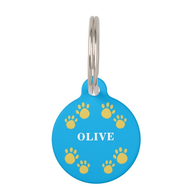 Médaillon Pour Animaux Personnalisable Unique, Pattes (Devant)