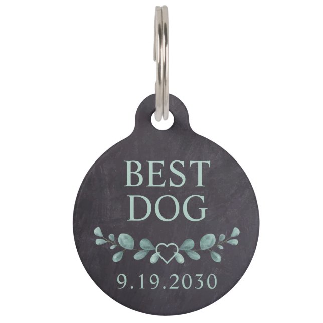 Médaillon Pour Animaux Personnalisé Best Dog Rustic Pet Mariage (Devant)