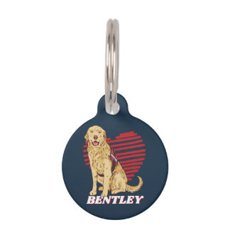 Médaillon Pour Animaux Personnalisé Golden Retriever Amoureux des chiens 