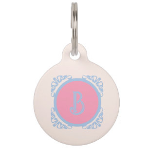 Médaillon Pour Animaux Personnalisé rose et bleu 