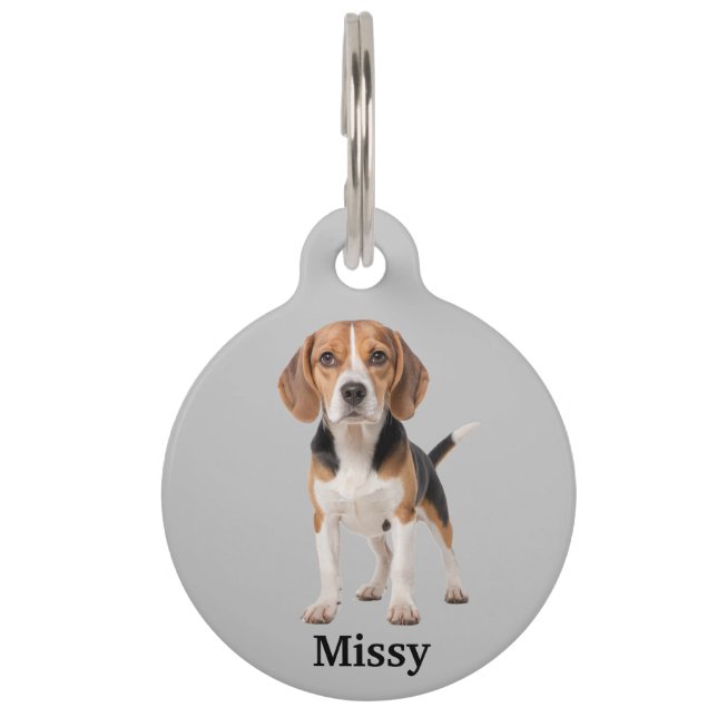 Médaillon Pour Animaux Personnaliser Beagle (Devant)
