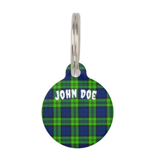 Médaillon Pour Animaux Personnaliser Blackwatch Plaid Tartan