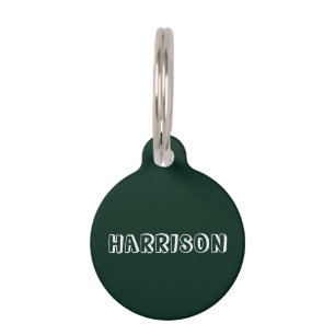 Médaillon Pour Animaux Personnaliser, personnalisation chien vert foncé N