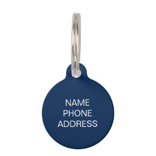 Médaillon Pour Animaux Personnaliser, personnaliser Bleu blanc chien anim