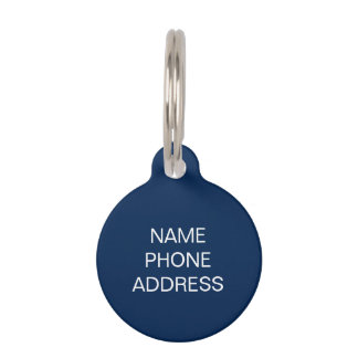 Médaillon Pour Animaux Personnaliser, personnaliser Bleu blanc chien anim
