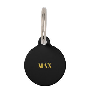 Médaillon Pour Animaux Personnaliser personnaliser l'or noir chien Nom in