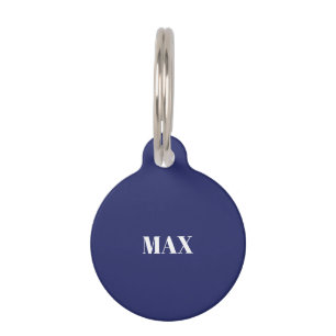 Médaillon Pour Animaux Personnaliser personnaliser marine bleu nom de chi