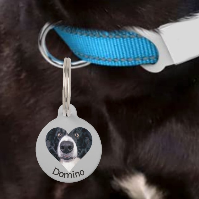 Médaillon Pour Animaux Pet Chien Chat Coeur Photo Personnaliser ID perdu (Créateur téléchargé)