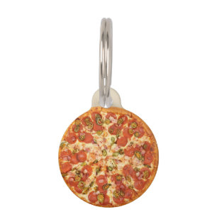 Médaillon Pour Animaux Pet Chien Chat Cute Fun Pizza ID Personnaliser