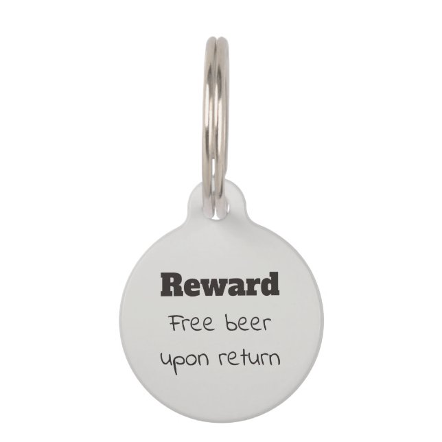 Médaillon Pour Animaux Pet Chien Chat Drôle Humour ID Personnaliser perdu (Devant)