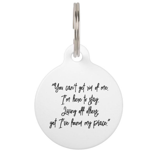 Médaillon Pour Animaux Pet Chien Chat Drôle Humour ID Personnaliser perdu (Devant)