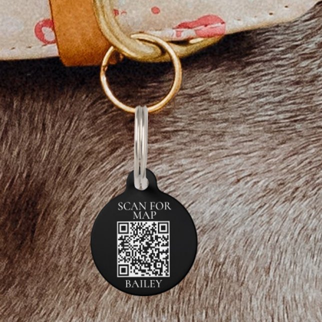 Médaillon Pour Animaux Pet Dog Cat QR Code Scan for map Address (Créateur téléchargé)