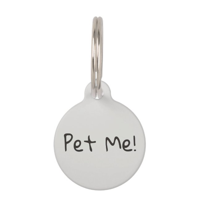 Médaillon Pour Animaux Pet Me Funny Chien Chat Animal de compagnie ID per (Devant)