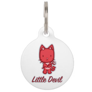 Médaillon Pour Animaux Petit Ange...Petit Diable Kitty Cat Dessin Animé