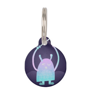 Médaillon Pour Animaux Petit Monstre Bleu